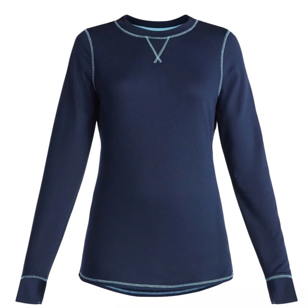 ClimateRight by Cuddl Duds Women's Base Layer Set Top Leggings Blue Snowflake XL - Picture 4 of 4